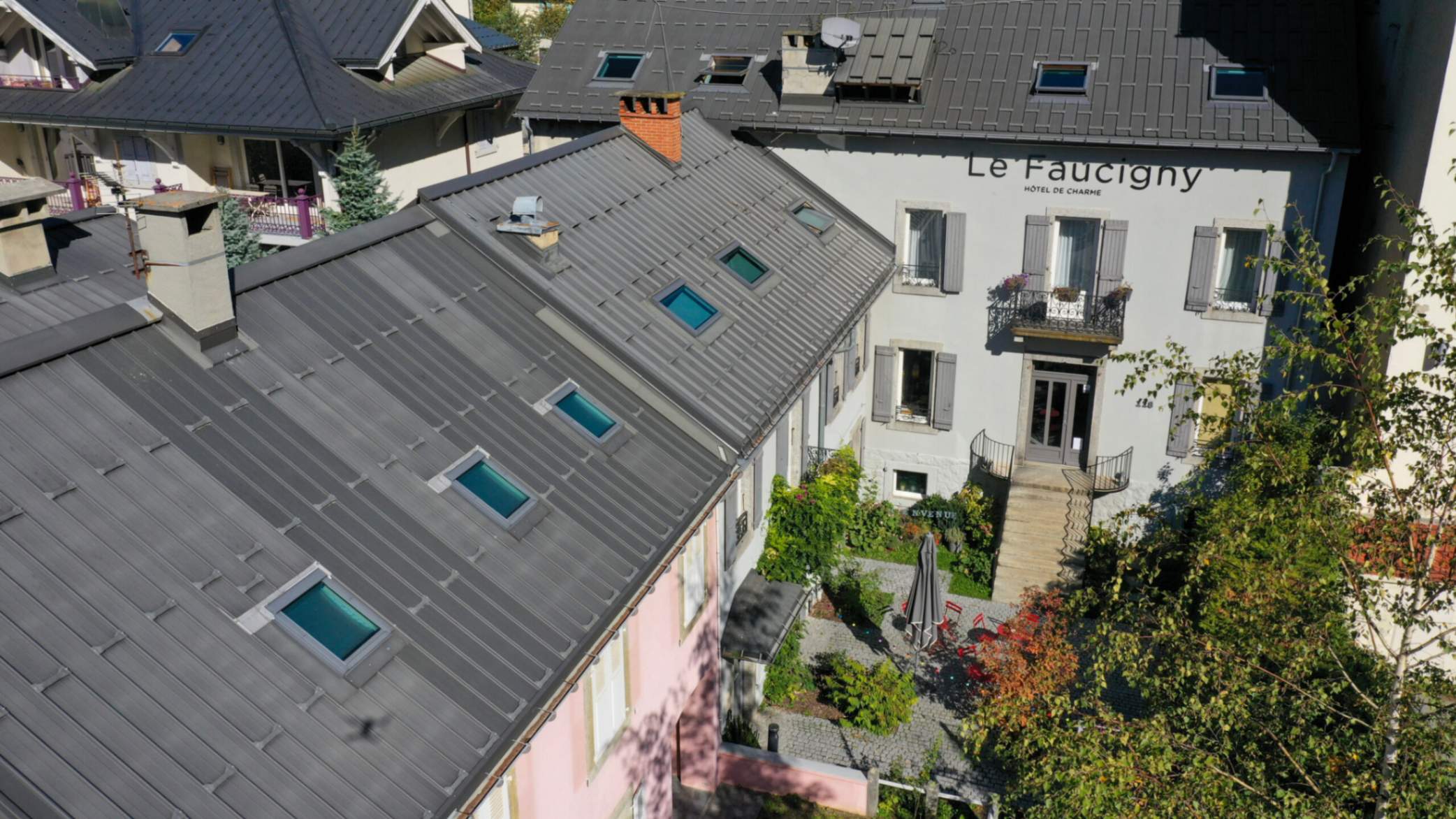 Hotel le Faucigny from the air