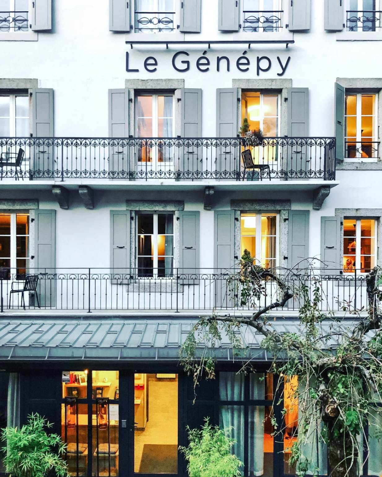 the génépy facade in chamonix in spring